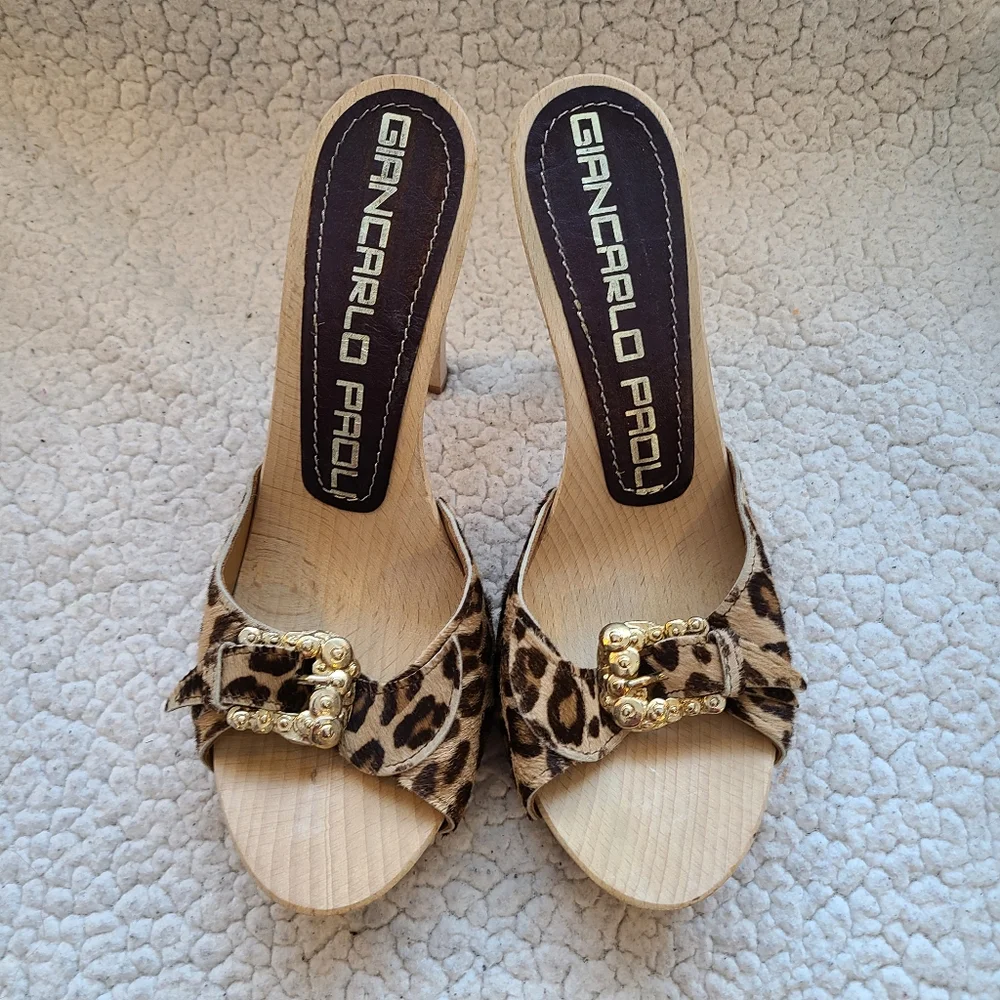 Giancarlo Paoli cheetah print calf skin heels - Picture 3 of 11